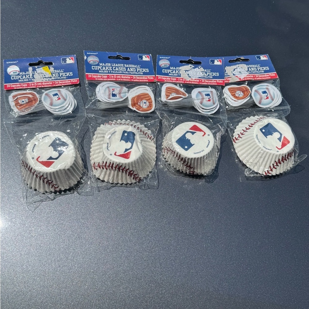 MLB Cupcake Cases and Picks Set - White and Red